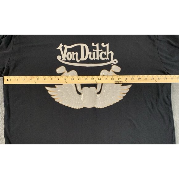 Von Dutch Long Sleeve Shirt Men’s 3X Black Hit The Road Wing Engine - Picture 6 of 7